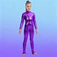 thumbnail image 3 of HAOTAGS One Piece Dance Jumpsuits for Girls, Long Sleeve Gymnastics Bodysuits for Kids Purple 1-3 Years, 3 of 7