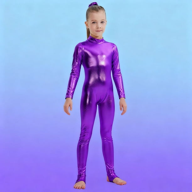 Cowsor Girls Kids Long Sleeve Dance Unitard Bodysuits Full Body Leotard for Ballet,Gymnastics,Performance,Costumes