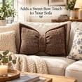 thumbnail image 4 of Eolstice Bow Pillow, Boho Decorative Throw Pillow, Vintage Texture Sofa Pillow for Bed Sofa Living Room Bedroom Home Car Decor,Brown, 4 of 7
