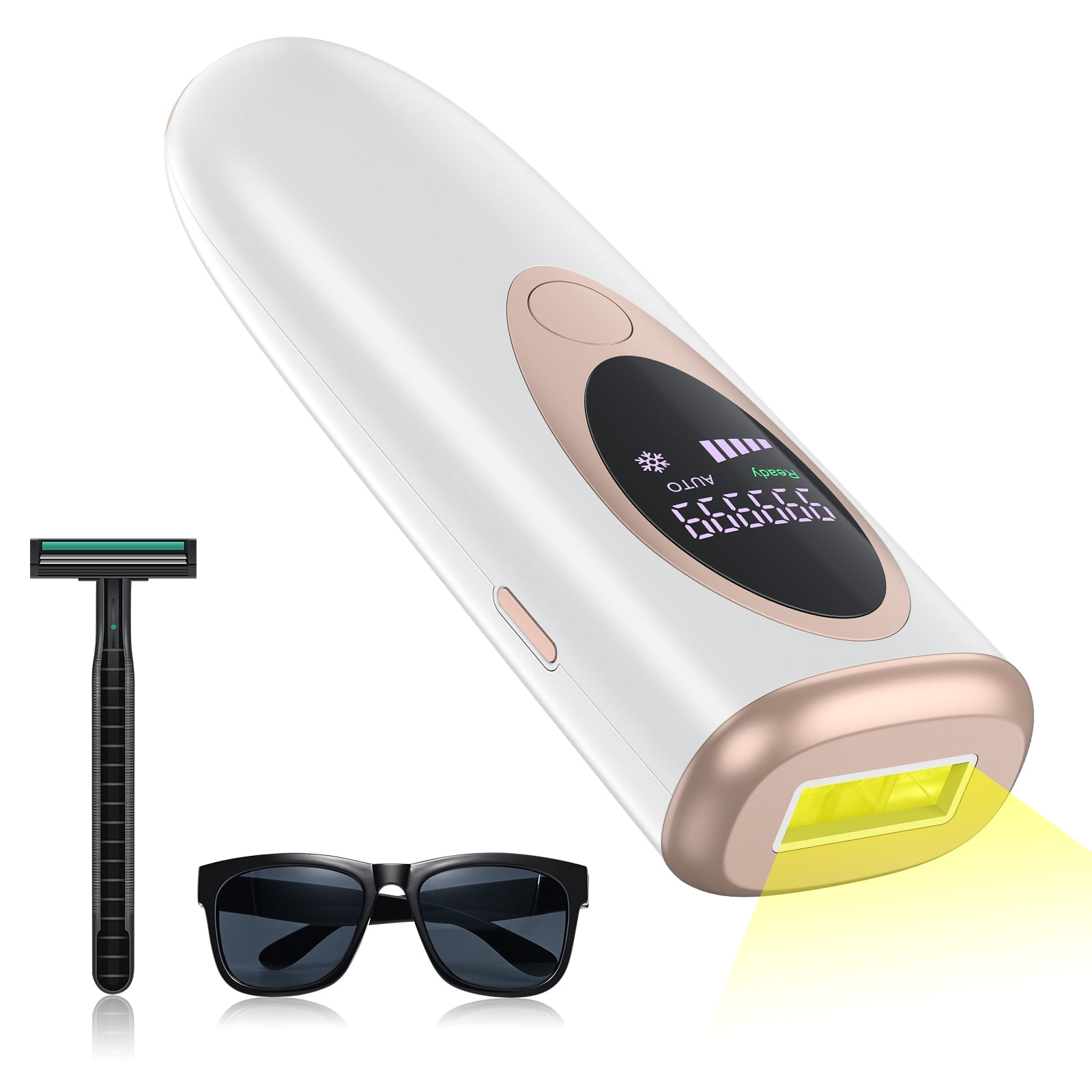 Besunny IPL Laser Hair Removal 999999 Flashes Painless Permanent Hair  Remover for Facial Body Women Men, White 
