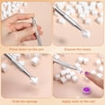 thumbnail image 4 of Esponjas de uñas APLZGMG, 200 unidades, para decoración de uñas, con 2 bolígrafos, color blanco, 4 of 7