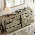 thumbnail image 4 of WAMPAT 6 Drawer Bedroom Dresser, Kids Dresser, Wide Chest of Drawers, Mid Century Modern Wooden Closet Organizer, Large Wood Dresser for Living Room, Nursery, Gray Wash, 2 Pack, 4 of 8