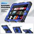 thumbnail image 5 of 3 Layer Case for Samsung Galaxy Tab A9+ 11.0" 2023 SM-X210 / X215 / X216, for Kids Heavy Duty Protective Case with Screen Protector & Pen Holder & 360 Rotating Stand Hand/Shoulder Strap, Blue+Black, 5 of 10