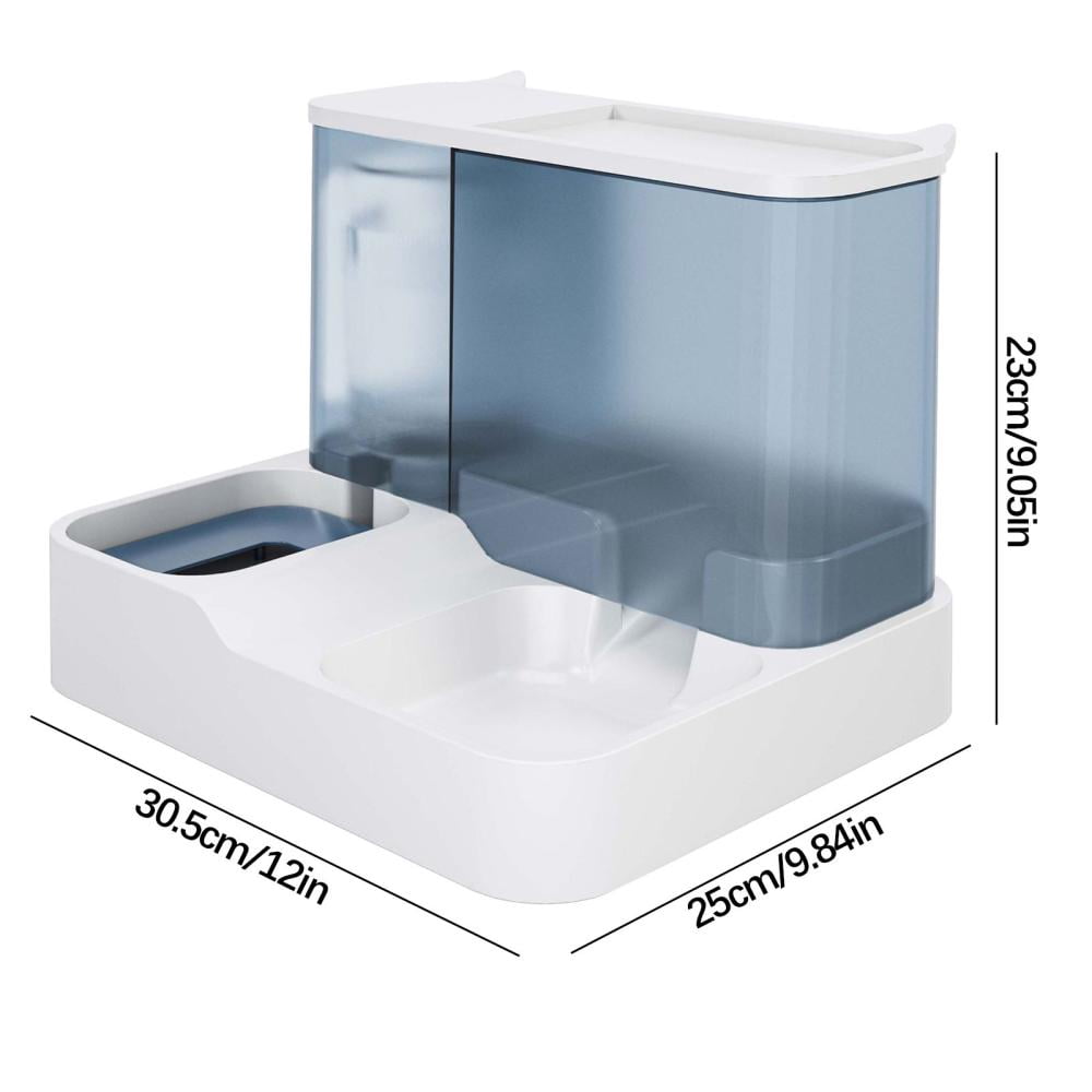 Fmbmuo Non-Slip Cat Bowls Plastic Automatic Feeder Dog Bowls, Blue Modern Portable Whisker-Friendly Pet Bowls, Indoor/Outdoor Use
