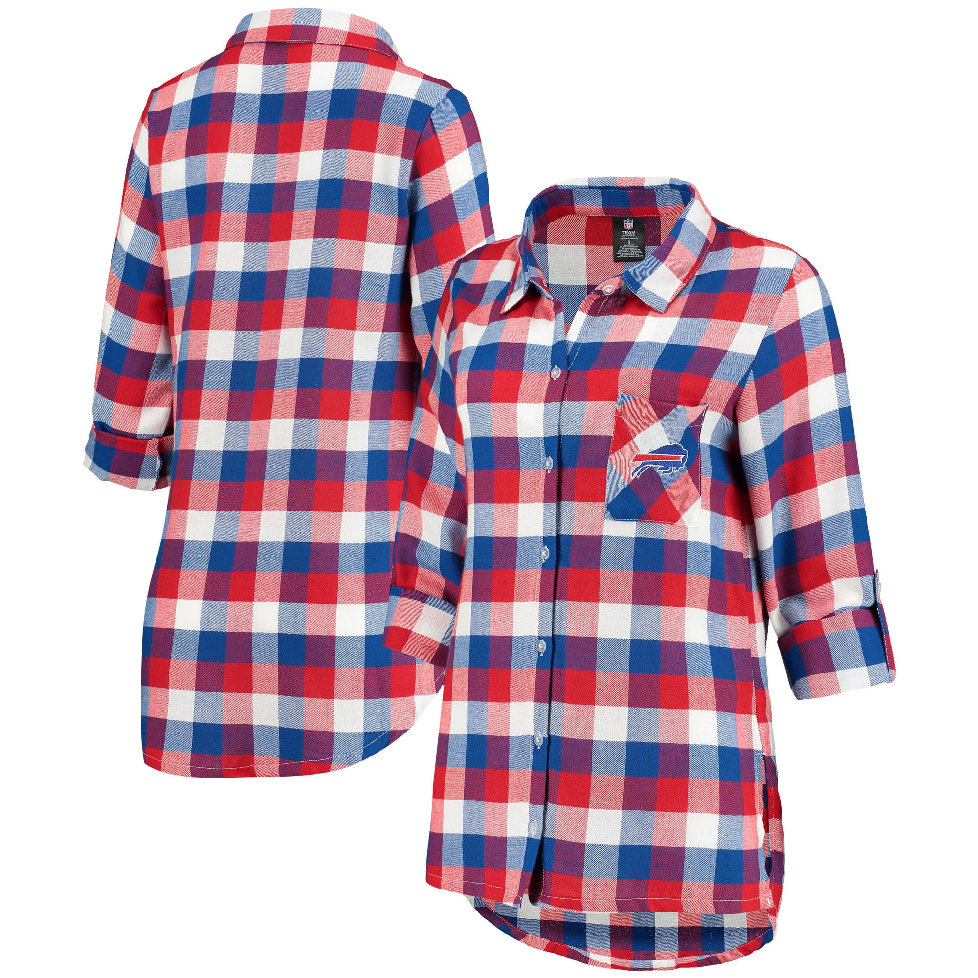 Breakout Flannel Nightshirt - Royal/Red 