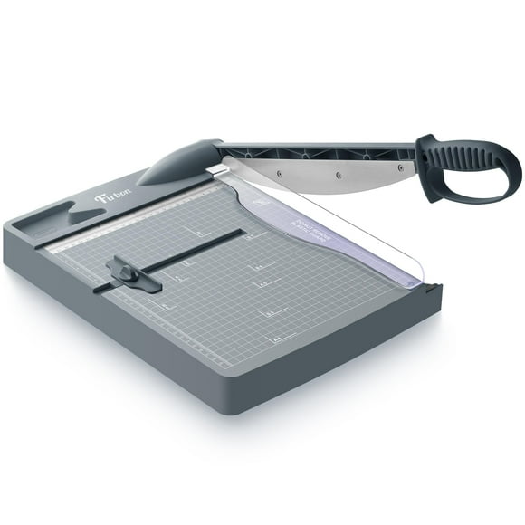 Cortador de papel con forma de guillotina Firbon, 12 pulgadas, capacidad para 30 hojas, gris