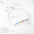 thumbnail image 5 of Amberta Lumini Women 925 Sterling Silver Rainbow Bracelet: Silver Colorful Tennis Bracelet, 5 of 6
