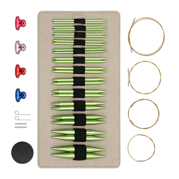 13Pairs Circular Knitting Needle Set with1eatherCase for Knitting Crocheting