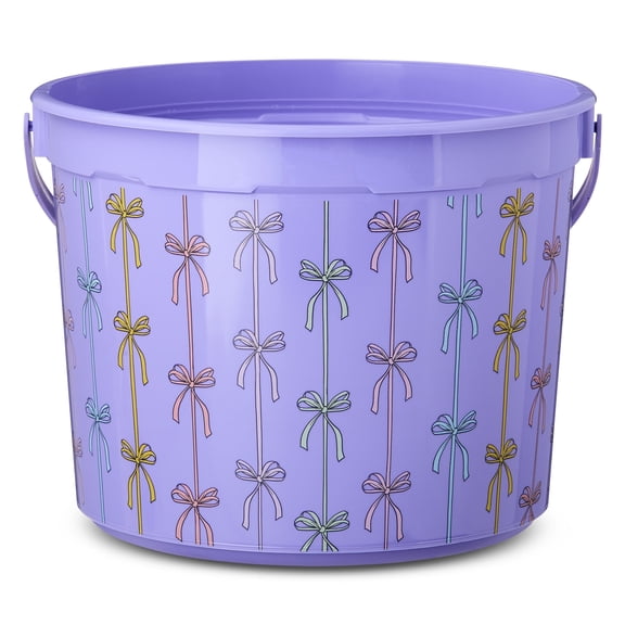 5-Quart Plastic Easter Bucket, Ribbon