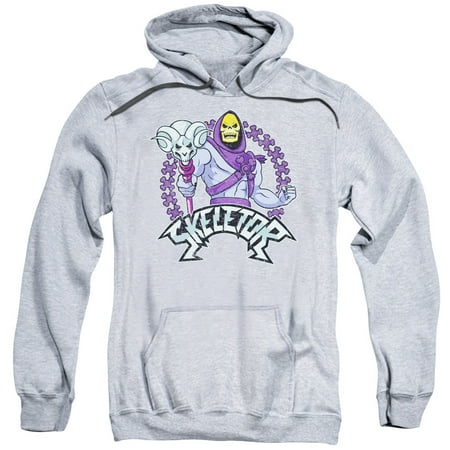 MASTERS OF THE UNIVERSE/SKELETOR-ADULT PULL-OVER HOODIE-ATHLETIC HEATHER-XL