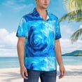 thumbnail image 5 of Haiem Blue Shell Printed Hawaiian Shirt for Men - Men’s Casual Beach Summer Shirts - Stretch Fabric with Modern Fit-XX-Large, 5 of 9