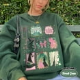 thumbnail image 2 of Wicked Stamps Printed Sweatshirt | Forest Green Pastel Witch Graphic Pullover, 2 of 5