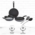 thumbnail image 2 of OSNICA 6 Piece Non-Stick Cookware Set, Granite Finish, Induction Base, PFOA, 2 of 6