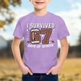 thumbnail image 2 of Rhuody T-Shirt Garçon Col Rond Blouse Manches Courtes Tee Rentrée des Classes Imprimés de Chiffres de Dessins Animés Hauts Classique Combinaison d'Été Violet 12-13 Ans, 2 of 4