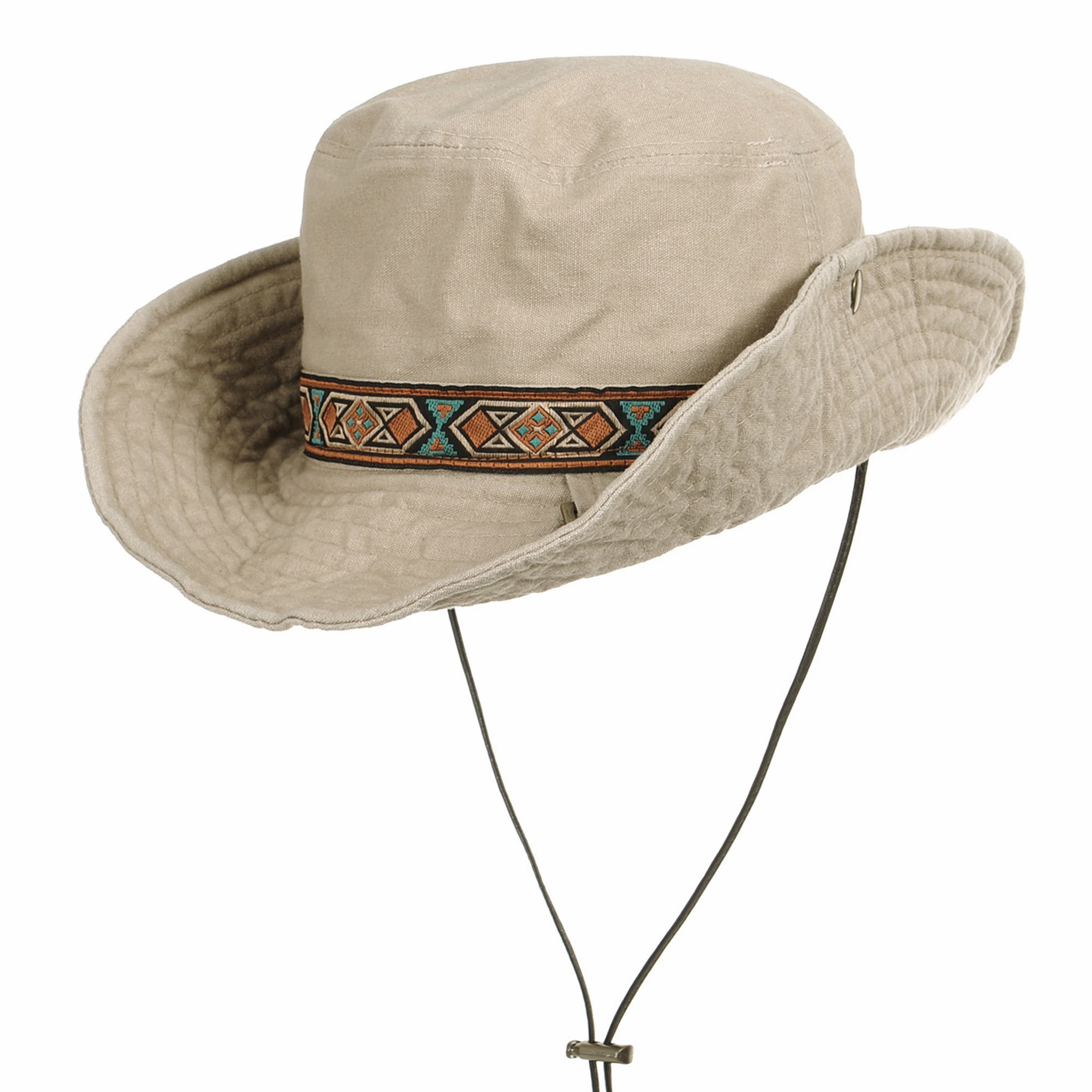 WITHMOONS Boonie Bush Hat Aztec Pattern Wide Brim Side Snap KR8752