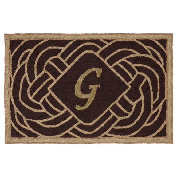 SAFAVIEH Monogram Mira Geometric Indoor/Outdoor Area Rug, Chocolate, 2'6" x 4'