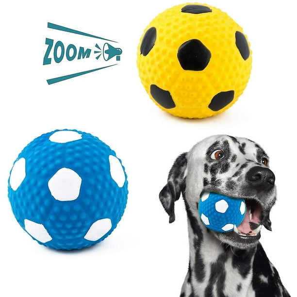 2 Pieces Ball Dog Chew Toys Soft Latex Puppy Durable Football Dog Treat Balls