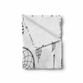 thumbnail image 2 of Arrow Soft Flannel Fleece Throw Blanket, Anthique Dreamcatchers Feathers and Arrows Design Western, Cozy Plush for Indoor and Outdoor Use, 60" x 80", Black White, by Ambesonne, 2 of 6