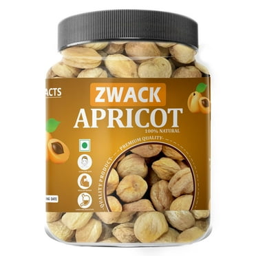 100% Natural Exotics Apricots By Zwack 400gm, | Good Source Of Vitamins A & C, Protein Fibre Healthy Dry Fruits Khumani Perfect For Dishes | 14.1 Ounce | Jar Pack
