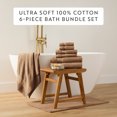 thumbnail image 4 of 6-Pack Bathroom Essentials Bath Towel Set in Mocha - Soft and Absorbent for Quick Drying by Comfort Canopy, 4 of 9