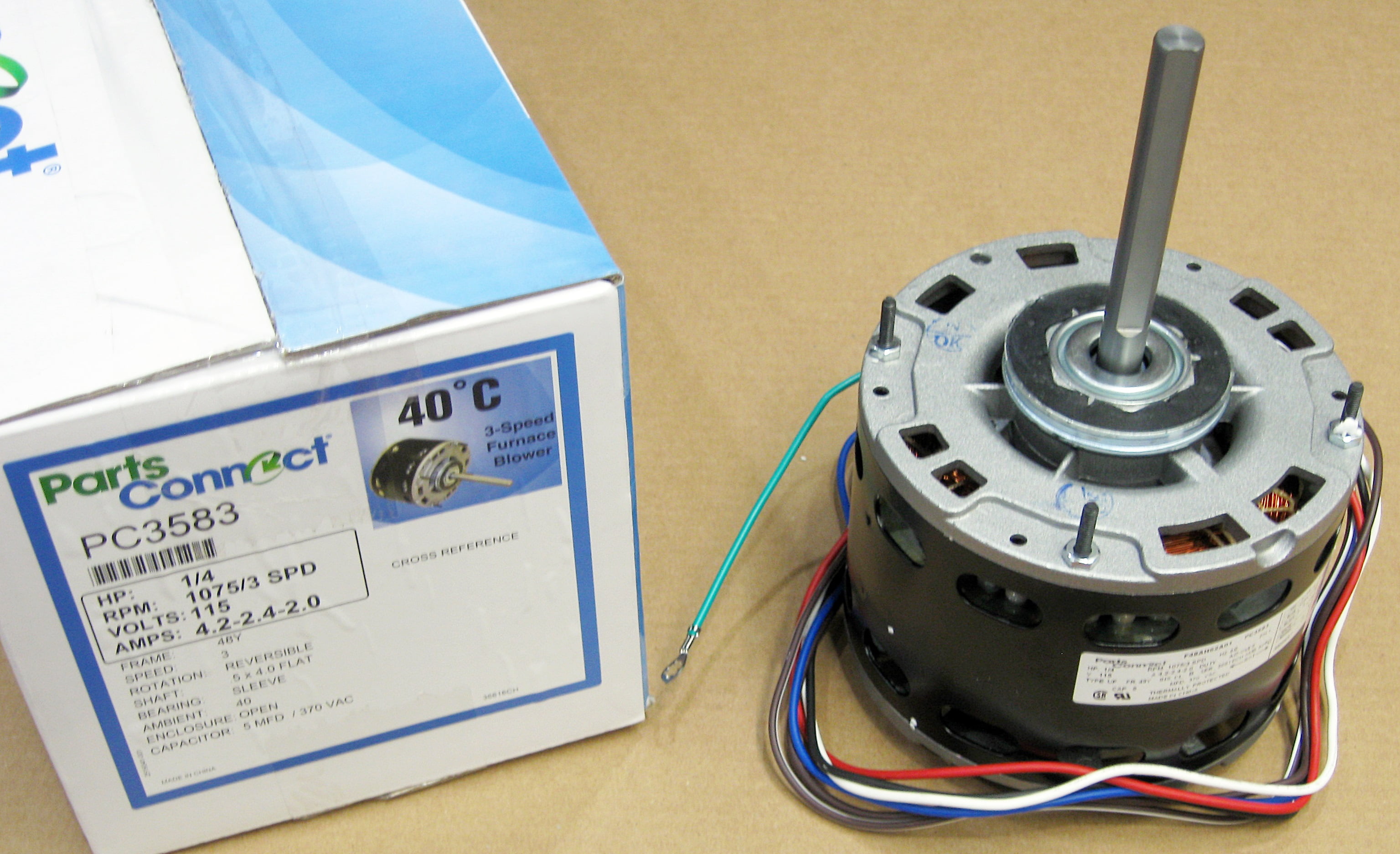 Furnace Blower Motor PC3583 55/8" Diameter 1/4 HP 1075/3 RPM 115V