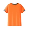 thumbnail image 3 of Alvivi Kids Boys Short Sleeve Rash Guard Swim Shirts Swimming Top Active Gym Tees UPF 50+ Orange 13-14, 3 of 4