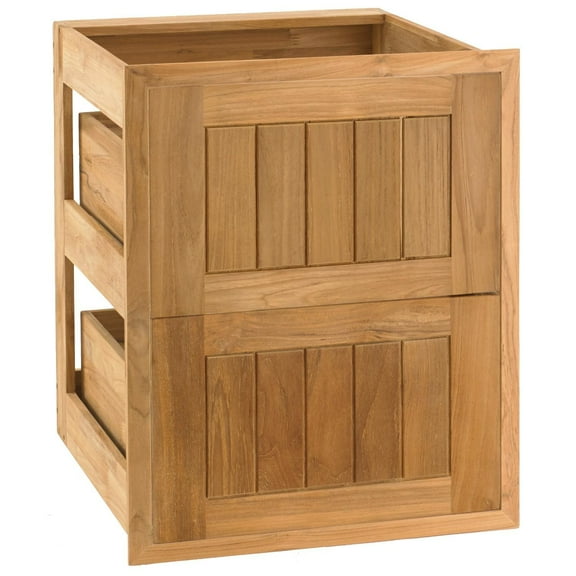 Pacific Teak Cottage 18-Inch Teak Wood Double Access Drawer - UD2V-18C