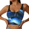 thumbnail image 1 of Fotbe Blue Viper Snake 2 Sujetador Deportivo Largo sin Aros para Mujer con Almohadillas y Soporte Medio, Transpirable y Absorbente, Camiseta Tipo Chaleco o Tank Top-X-Large, 1 of 8