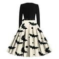 thumbnail image 3 of Fjofpr Women's Dresses Theme Parties Ladies' Long Sleeved Round Neck Christmas Printed Loose Skirt Dress XL, 3 of 3