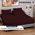 thumbnail image 3 of SGI Bedding 39" King Split Top Flex Head sheet 100% Egyptian Cotton Sheet Set - 600 Thread Count Flex Top Sheet for Adjustable Bed 4 Piece Sheet Set 15" Deep for Sleep Number bed - Chocolate, 3 of 7
