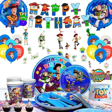 Toy Story Birthday Party Supplies, Toy Story Party Decorations&Tableware Set-Toy Story Birthday Decorations Balloon Banner Plates Cups Tablecloth etc Toy Story Themed Birthday Party Supplies