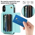 thumbnail image 5 of Compatible with iPhone 7 / 8 / SE 2022 & 2020 Crossbody Wallet Case with Card Holder for Women,Phone Case RFID Blocking PU Leather Handbag Flip Cover with Large Capacity Card Slots Wrist Strap,Blue, 5 of 10