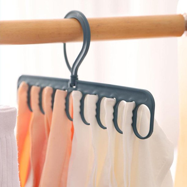 Colgador multifunción para secadora de ropa, calcetines a prueba de viento, estantes para ropa interior (azul)