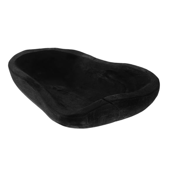 Homoyoyo Rustic Wooden Bowl Black Handcrafted Unique Design Decorative Home Decor Kitchen Serving Bowl