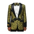 thumbnail image 3 of Mens Chinese Closure Smoking Jacket in Gold Paisley By Alberto Nardoni Brand Designer, 3 of 3