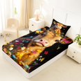 thumbnail image 4 of jejeloiu Watercolor Butterfly Flower Twin Sheet Sets Kids,Farm Animal Highland Cattle Bedding For Girls,3pcs, 4 of 6