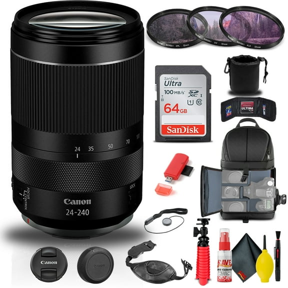 Canon RF 24-240mm F/4-6.3 IS USM Lens (3684C002)   Filter Kit   BackPack   More (International Version)