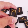thumbnail image 4 of Crocon Black Obsidian Rune Stones Set Rectangle Shape Engraved with Elder futhark Crystal Runes Set, Reiki Healing runas for Chakra Balancing Rune Stone for Beginners with Crystal Guide & Pouch 25 mm, 4 of 4