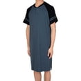 thumbnail image 5 of Wacanda Men Comfort Top Long Nightshirt Sleep Shirt Comfy Short Sleeve Henley Sleepwear, 5 of 5