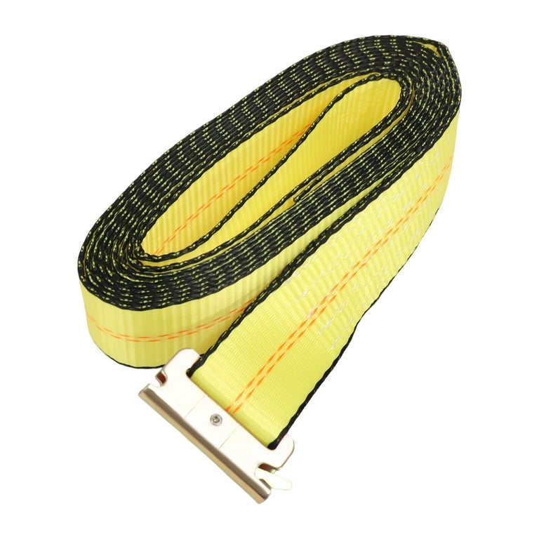 Miumaeov Ratchet Tie-Down Straps with Flat Hooks 2 inch x 15' Hauling Straps with 11,000 lbs Breaking Strength Yellow Tie Down Ratchet Flatbed