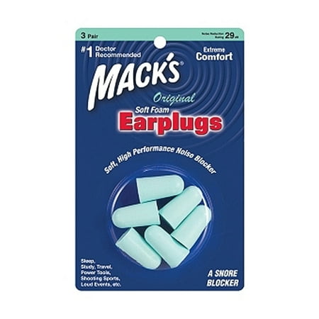 - Mack's Original Soft Foam Ear Plugs - 3-pair Blister Pack
