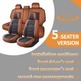 thumbnail image 4 of Fit for Honda Accord 2003 Seat Cover, Premium Leather Full Set of 5 Seats Waterproof Beautify Interior, Black and Orange Car Seat Covers, 4-Door Sedans Only, Upgrade the Car's Interior, 4 of 9