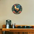 thumbnail image 5 of Round Metal Tin Sign Rustic Wall Decor Rooster Colorful Floral Round Metal Sign Plaque for Home Garden Kitchen Bar Cafe Restaurant Garage Retro Vintage Wall Art 8x8 Inch, 5 of 8