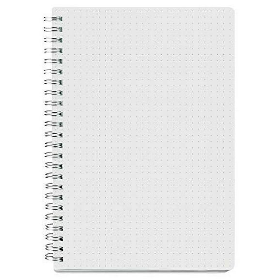 Nokingo Spiral Dot Grid Blank Diaries and Journals, White Paper, 5.8 in X8.25 in, 160 Pages