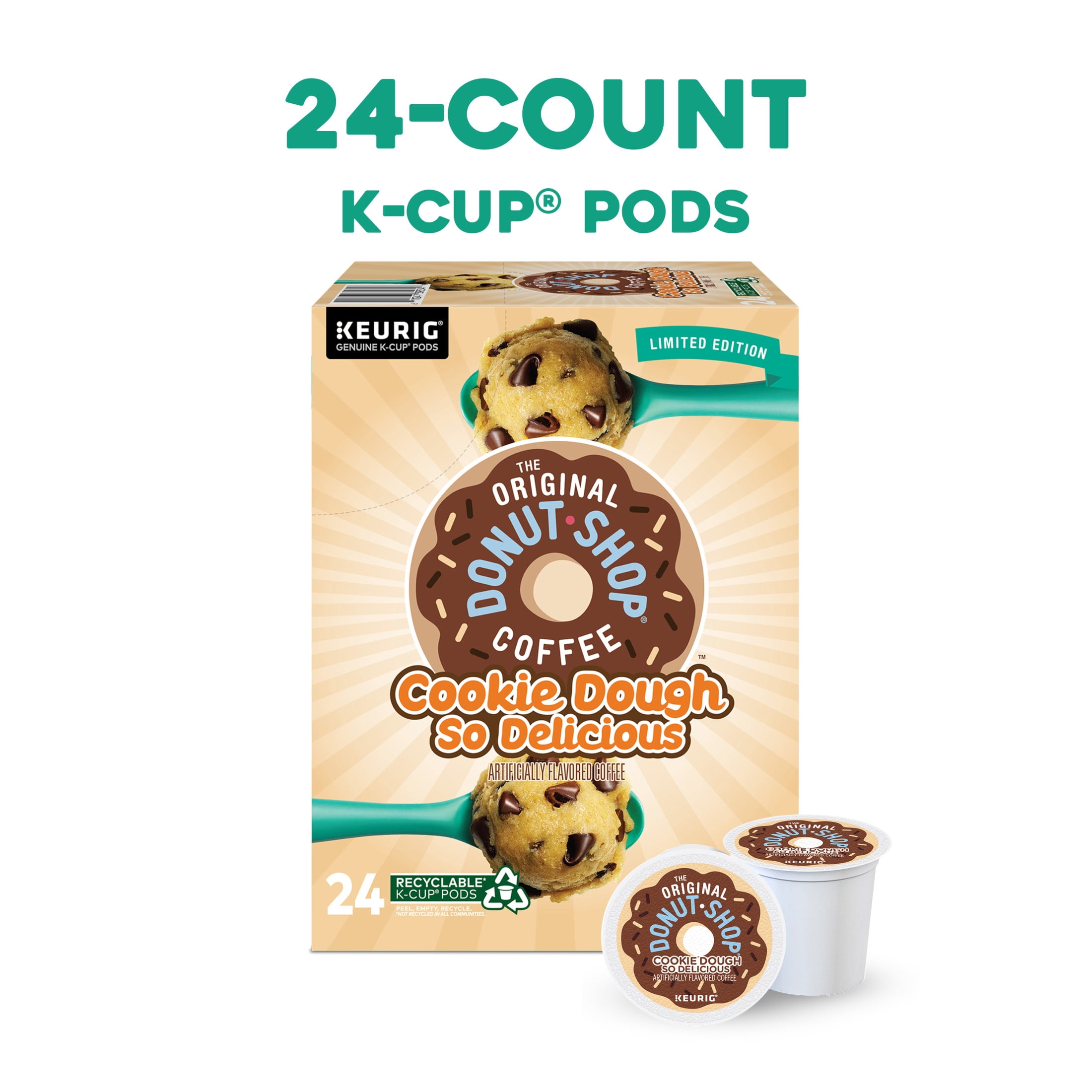 The Original Donut Shop, Cookie Dough Light Roast K-Cup Coffee Pods, 24 Count
