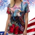 thumbnail image 6 of UngA 250 Anniversary USA Shirt Women American Falg Print Short Sleeve 250th Birthday Tops 1776-2026 4th July Freedom T Shirts Women (Red,XL), 6 of 8