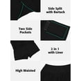 thumbnail image 3 of Charmo High Waisted Sport Swim Shorts for Womens Side Slits Boardshorts with Pockets 2 in 1 Swimsuit Bottoms UPF 50+,S-3XL, 3 of 12