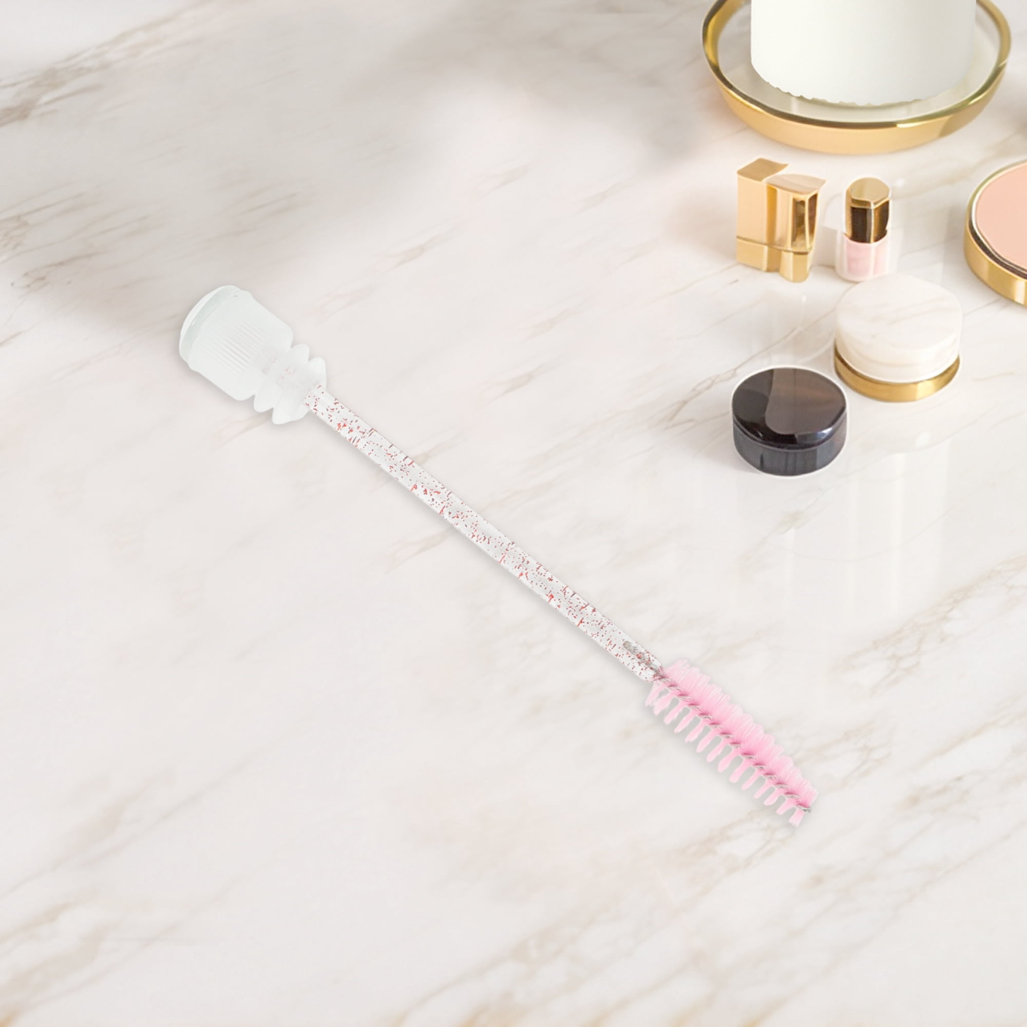 Unique Bargains 1 Pc Convenient Soft Nylon Bristles Eyelash Brush for Vacation White