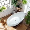 thumbnail image 2 of Dreamwerks 66.9 in. Acrylic Flatbottom Oval Bathtub in Glossy White, 2 of 9