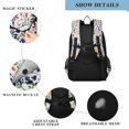 thumbnail image 4 of FORMRS Unisex School Backpack 17" Student Travel Bag with Laptop Compartment, Green Wildflower Pattern, 4 of 7